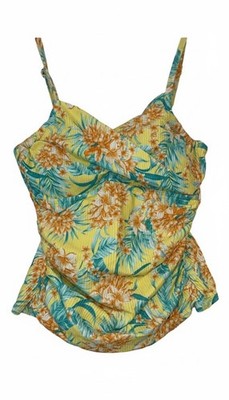 Sunsets Tabkini Top Only  Golden Tropics Sandbar Rib Size Small NEW
