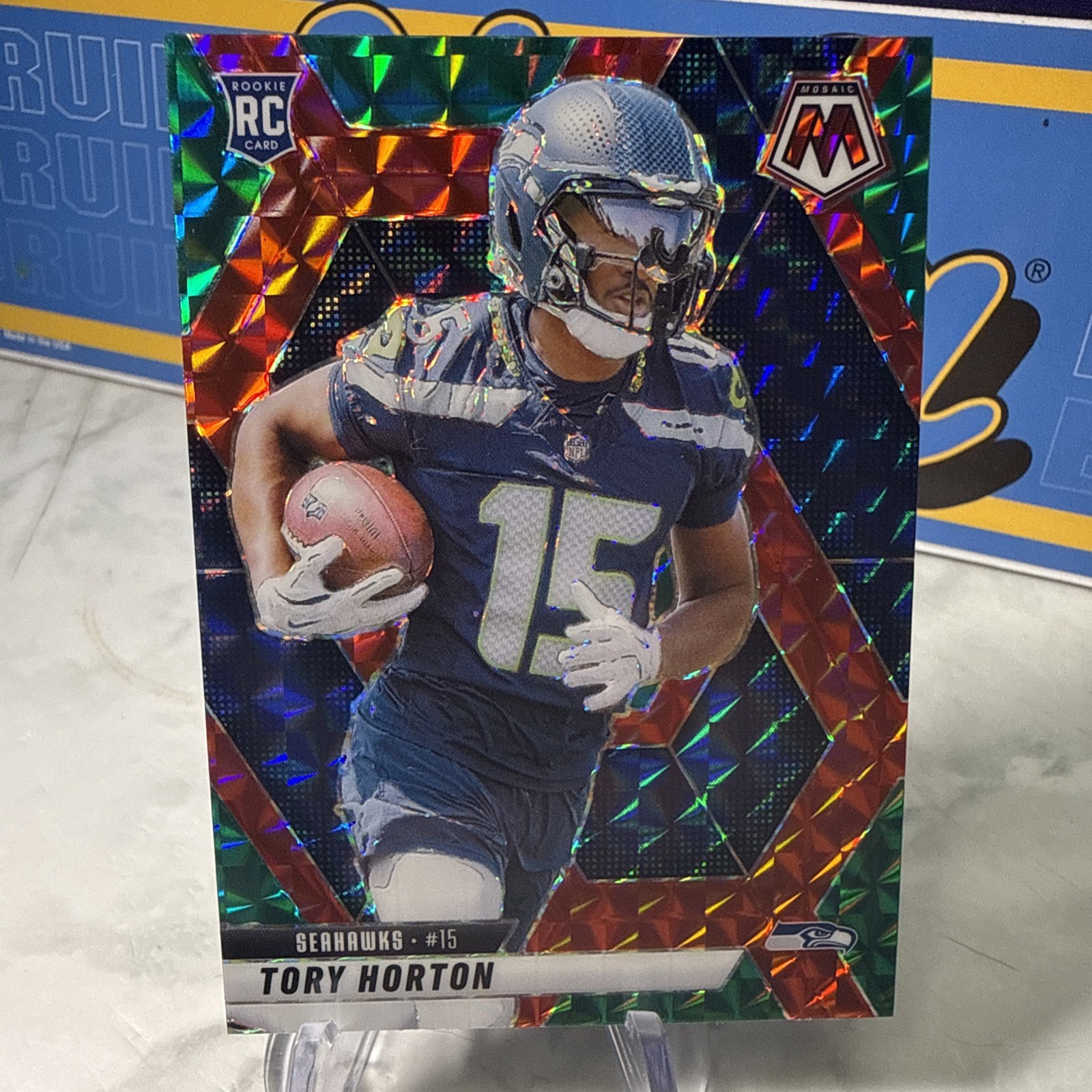2025 Mosaic Choice Tory Horton (RC) Red-Green Mosaic Prizm #396 Seattle Seahawks