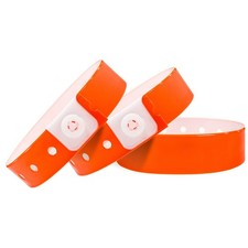 Wristall Orange Plastic Wristbands - 500 Pack for Events & Security