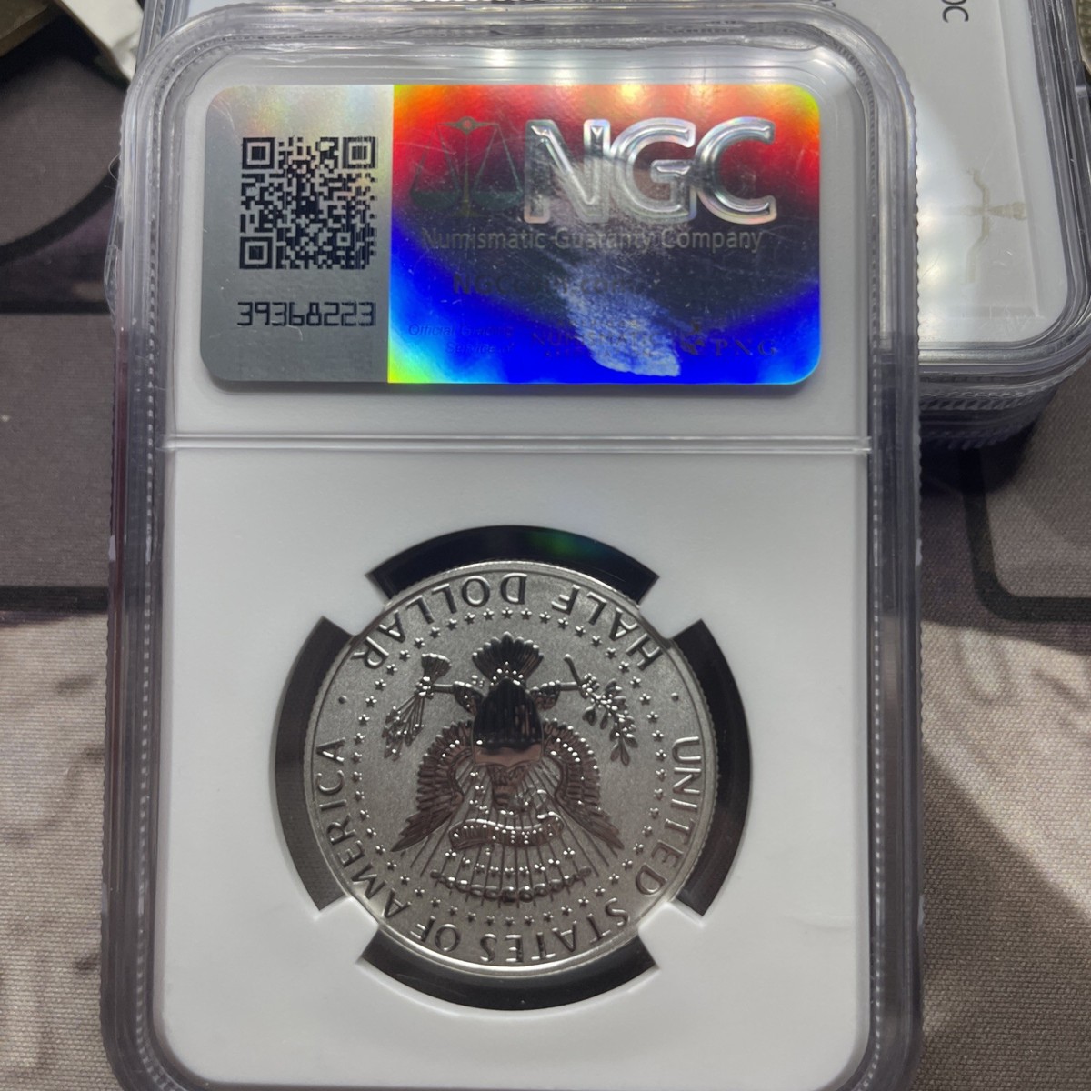 2014 W SILVER 50C Kennedy NGC Reverse PF69 High Relief - 50th