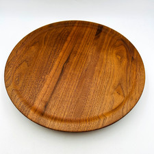 Solid Walnut Wood Lazy Susan Turntable 14 inch Lipped Hand Crafted USA Vintage