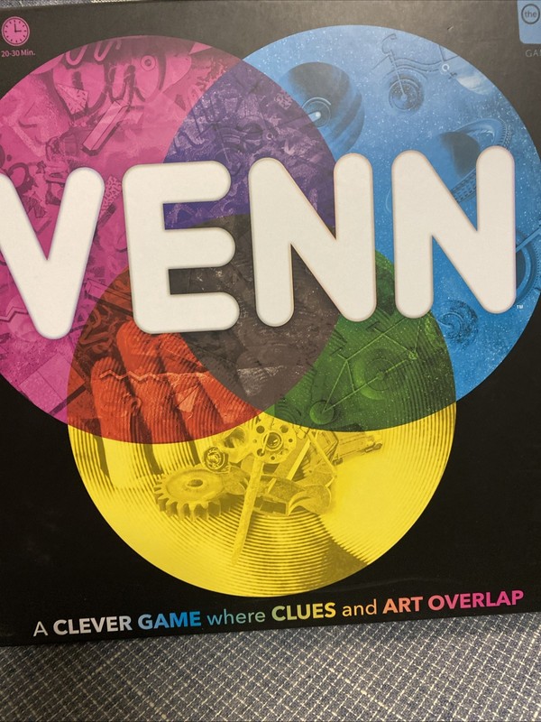 VENN  Team Party Family Word Guessing Color Coded Board Game