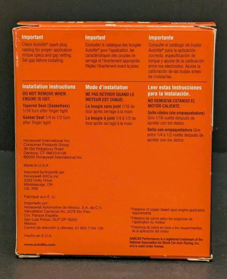 Juego de 4 bujías automotrices Autolite núcleo de cobre 103 NUEVO EN CAJA Foto 2 de 4