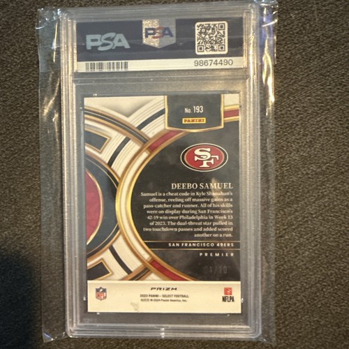 2023 Panini Select Gold Prizm DEEBO SAMUEL /10 #193 PSA 10 Gem Mint - 第 2/3 張圖片