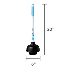 Deluxe Toilet Plunger with 16-in Ergonomic Handle, 1 Each