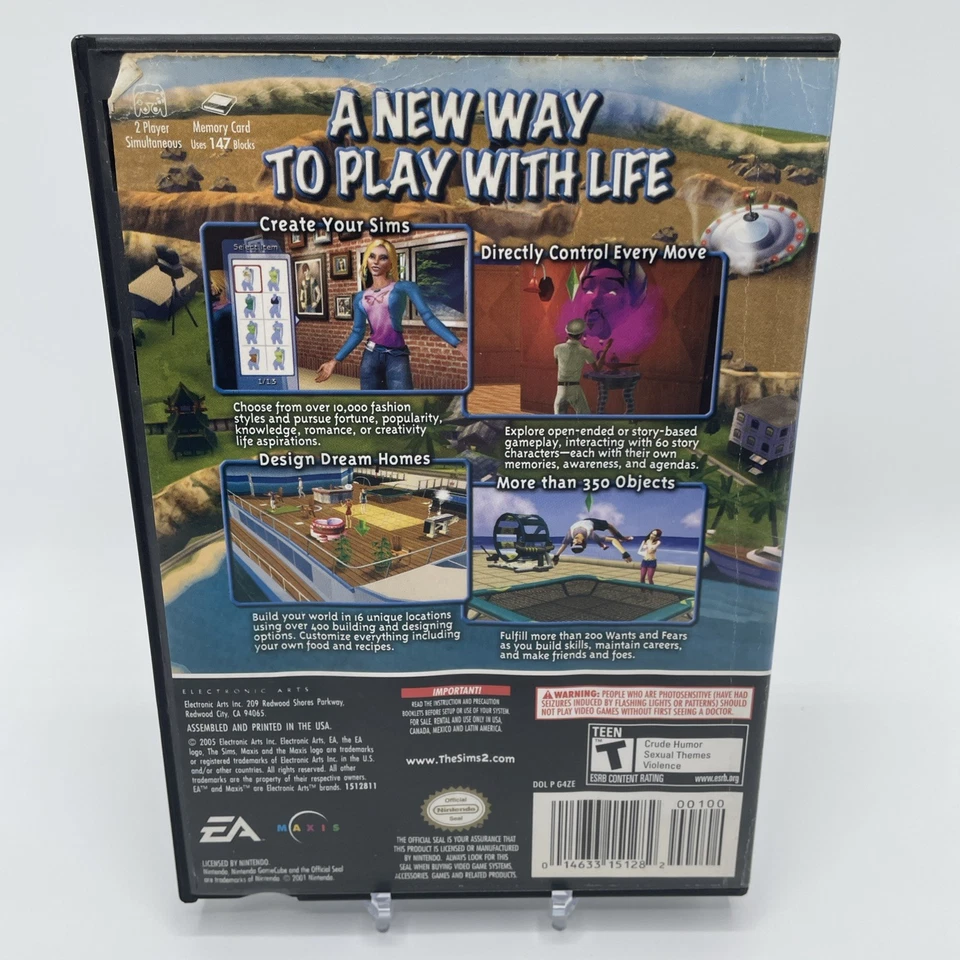Sims 2 Nintendo GameCube Complete CIB VG - Image 2 of 4