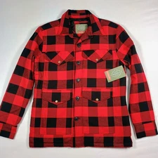St Johns Bay Red Black Buffalo Plaid Quilted Mid weight Barn Chore Jacket M