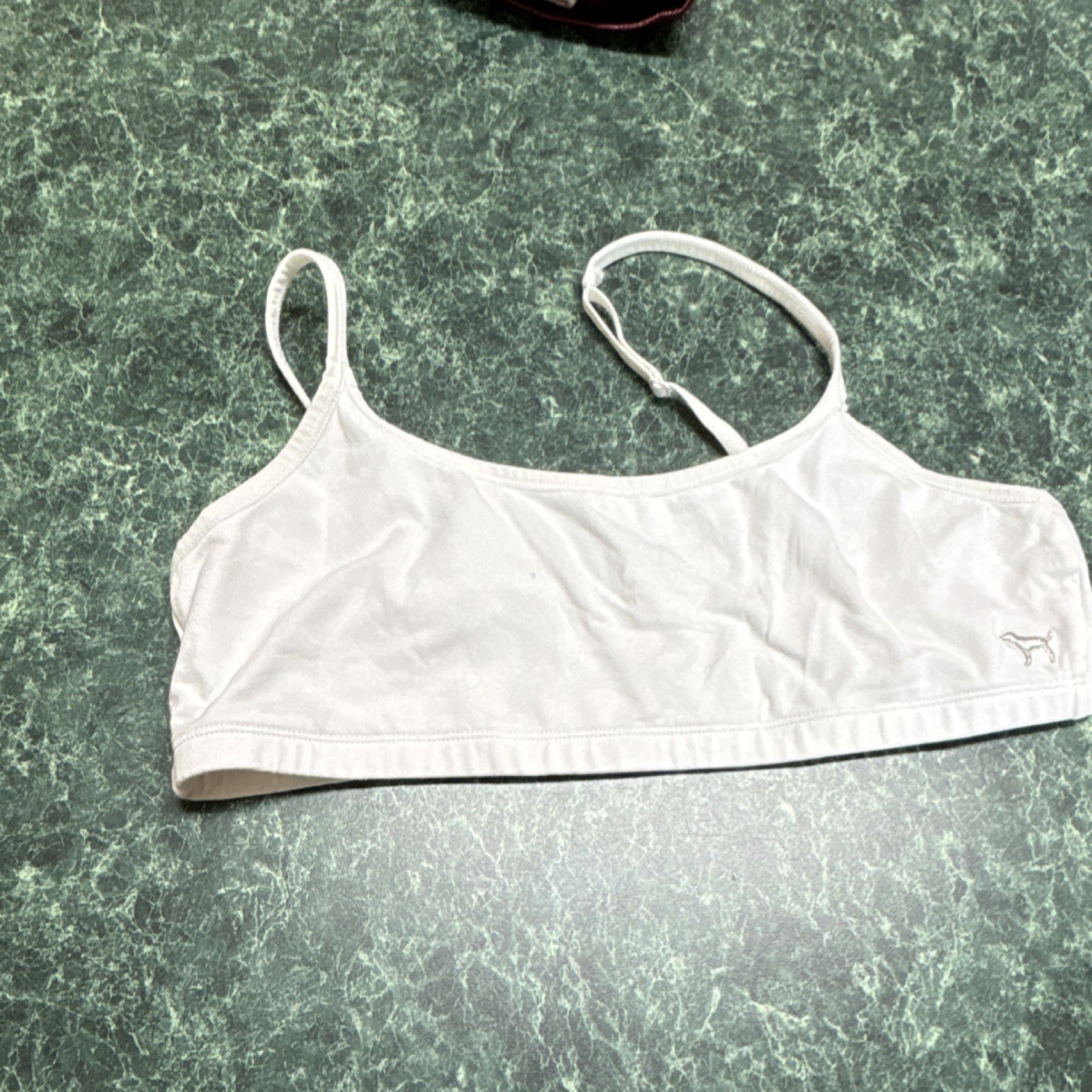 PINK Victoria's Secret White Bralette Adjustable Strap Wireless Size L
