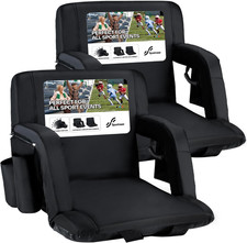 Stadium Seats with Back Support: 2.5'' Thick Comfy Cushion 6 Adjustable Angle Bl