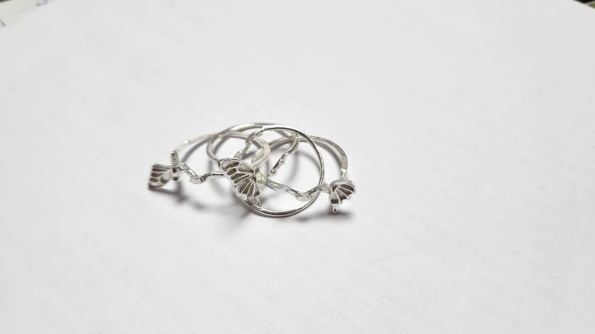 Butterfly puzzle ring Handmade Sterling Silver 4-Band Puzzle Ring
