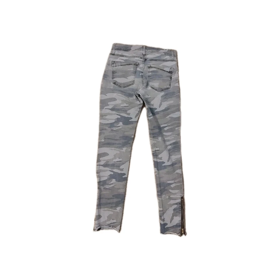 Express Pants Leggings Camouflage Mid Rise Zip Ankle Stretch Raw Hem 0R 0 Reg  - Image 2 of 4