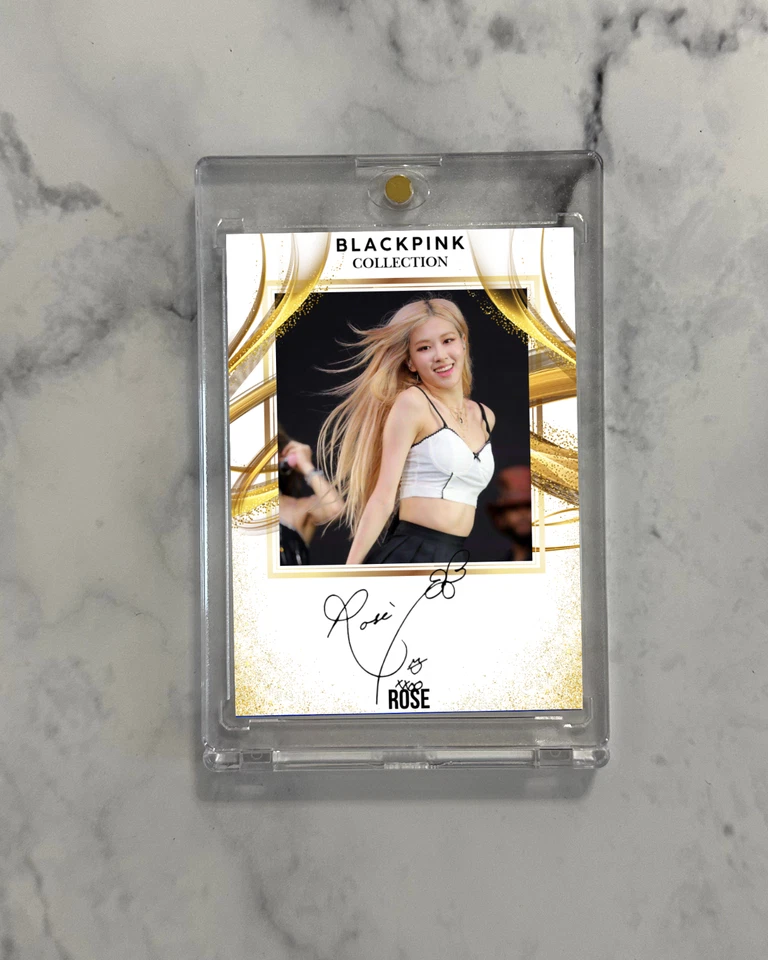 Blackpink Rose Trading Card Fanart Auto Signature Autograph Collectible