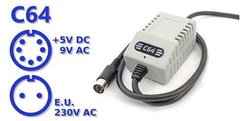 C64 PSU Classic Gray EU - Alimentation de remplacement C64, prise EU - Afbeelding 2 van 9