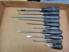 Vintage Snap-on Usa 10-piece Black Handle Screwdriver Set Lot