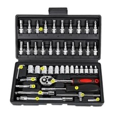 Kit de herramientas de reparación de automóviles 46 piezas juego de enchufes herramientas de reparación de automóviles para reparación de automóviles con caja...