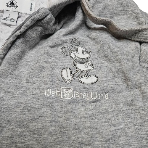 Disney Walt Disney World Grande Gris Blanco Cremallera Completa Mickey Mouse Polar Sudadera con Capucha - Imagen 4 de 8