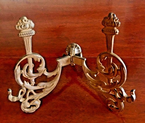 Antique Victorian Cast Iron Hall Tree Double Hooks Ornate Design