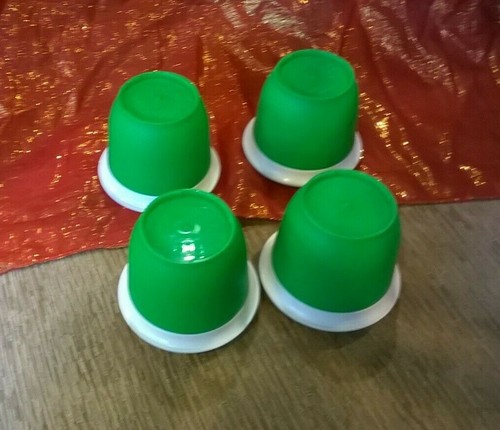 VTG TEMPETTE THERM-O DESSERT DISH 4pc INTERLOCKING SET LIME GREEN - Picture 3 of 4