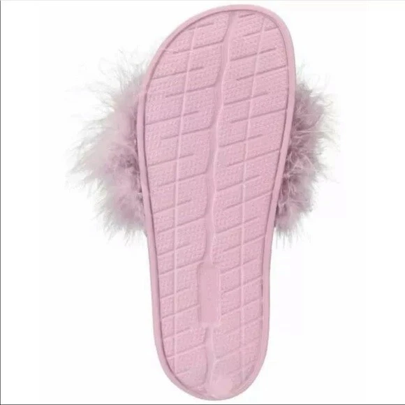 Pink store feather slides