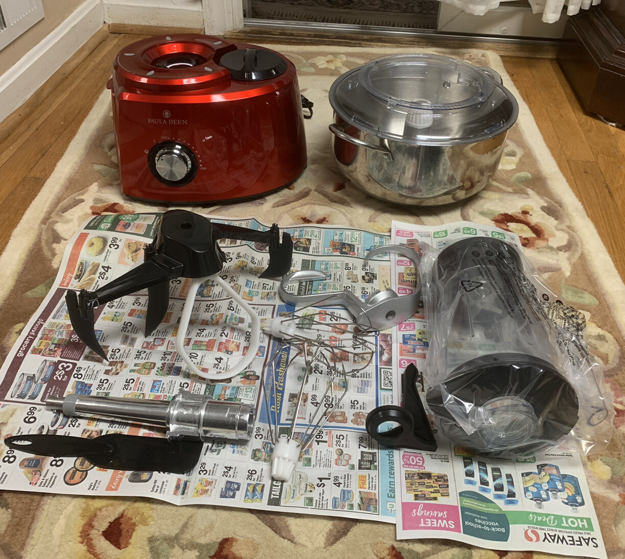 Paula Deen 1000W Food Prep Station Mixer & Blending Station Red Model