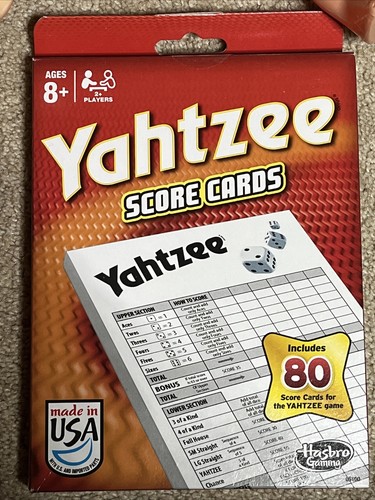 NEW Hasbro Yahtzee Score Cards Single 80 Count Brand New in box - Picture 1 of 2
