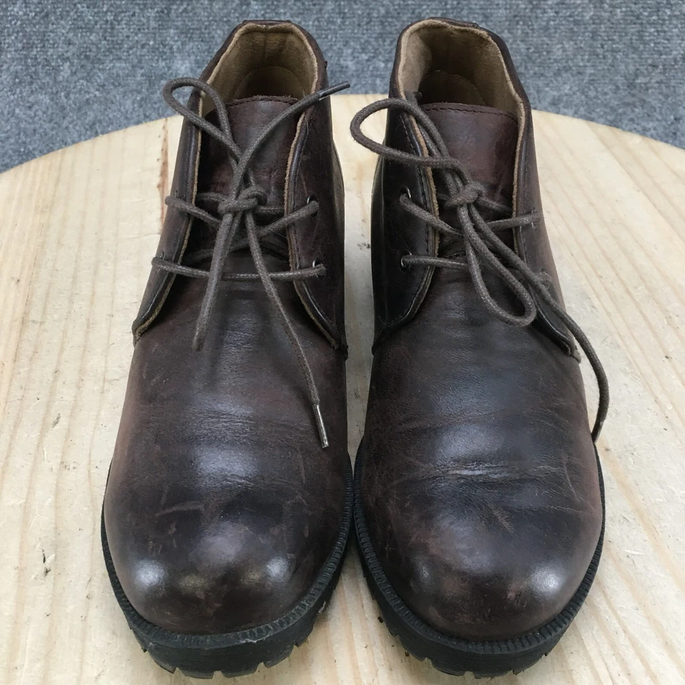 Eastland Botas Mujer 8 M Chukka Botines Cuero Marrón Punta Redonda Tacón Con Cordones Foto 4 de 4