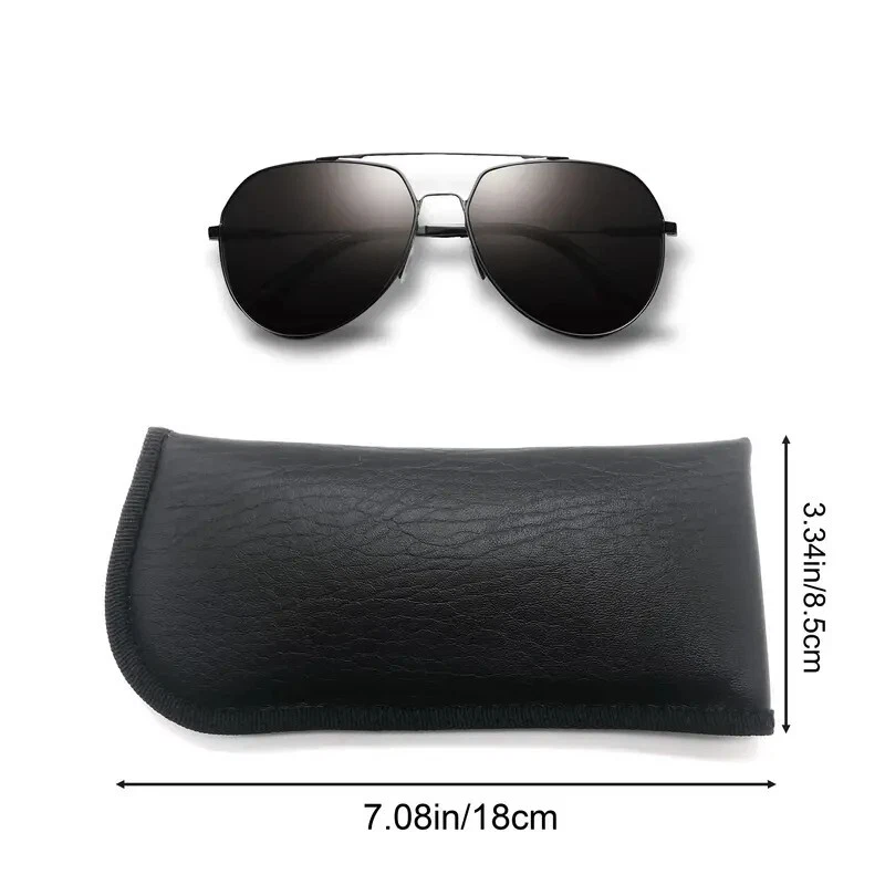 Soft black feltbags belt case cover pocket eye-wear reading sunglasses spectacle - Image 2 of 4