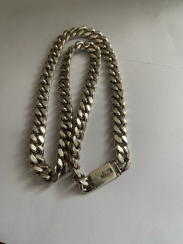 Mexico Sterling Silver Vintage Curb Link Chain 20" Long 135g Heavy - Picture 3 of 12