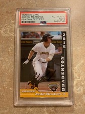 Austin Meadows Autographed 2015 Bradenton Marauders MiLB Card PSA Slabbed 