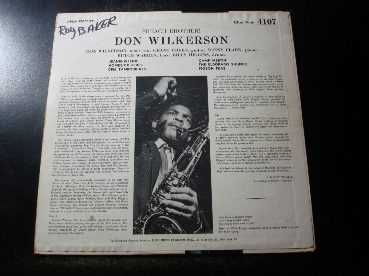 DON WILKERSON PREACH BROTHER LP RECORD BLUE NOTE BLP 4107