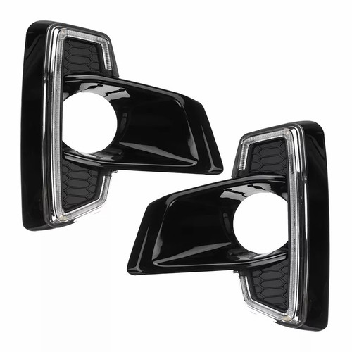 2x Front Bumper Fog Light Cover w/ LED DRL For Toyota Hilux Revo Rocco 2018 2019 - Picture 4 of 14