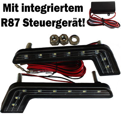 2x LED Tagfahrlicht schwarz 8SMD für Land Rover Defender Discovery Freelander