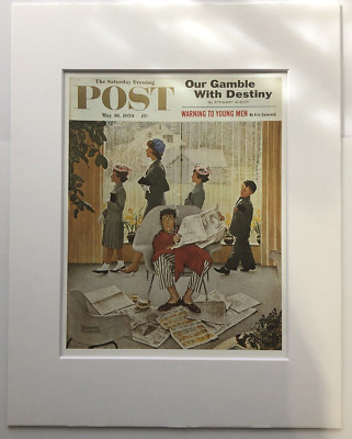 Norman Rockwell ''Easter Morning'' 11 x 14 Matted Art Print-Post Cover 1959
