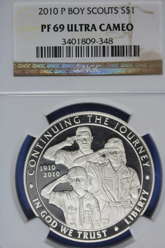 2010 P NGC PF69 ULTRA CAMEO BOY SCOUTS COMMEMORATIVE DOLLAR #B49968