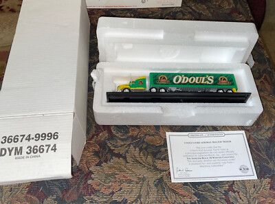 NIB 1998 O'DOUL'S BEER FORD AEROMAX SEMI TRACTOR TRAILER TRANSPORTER 1/100 TOY