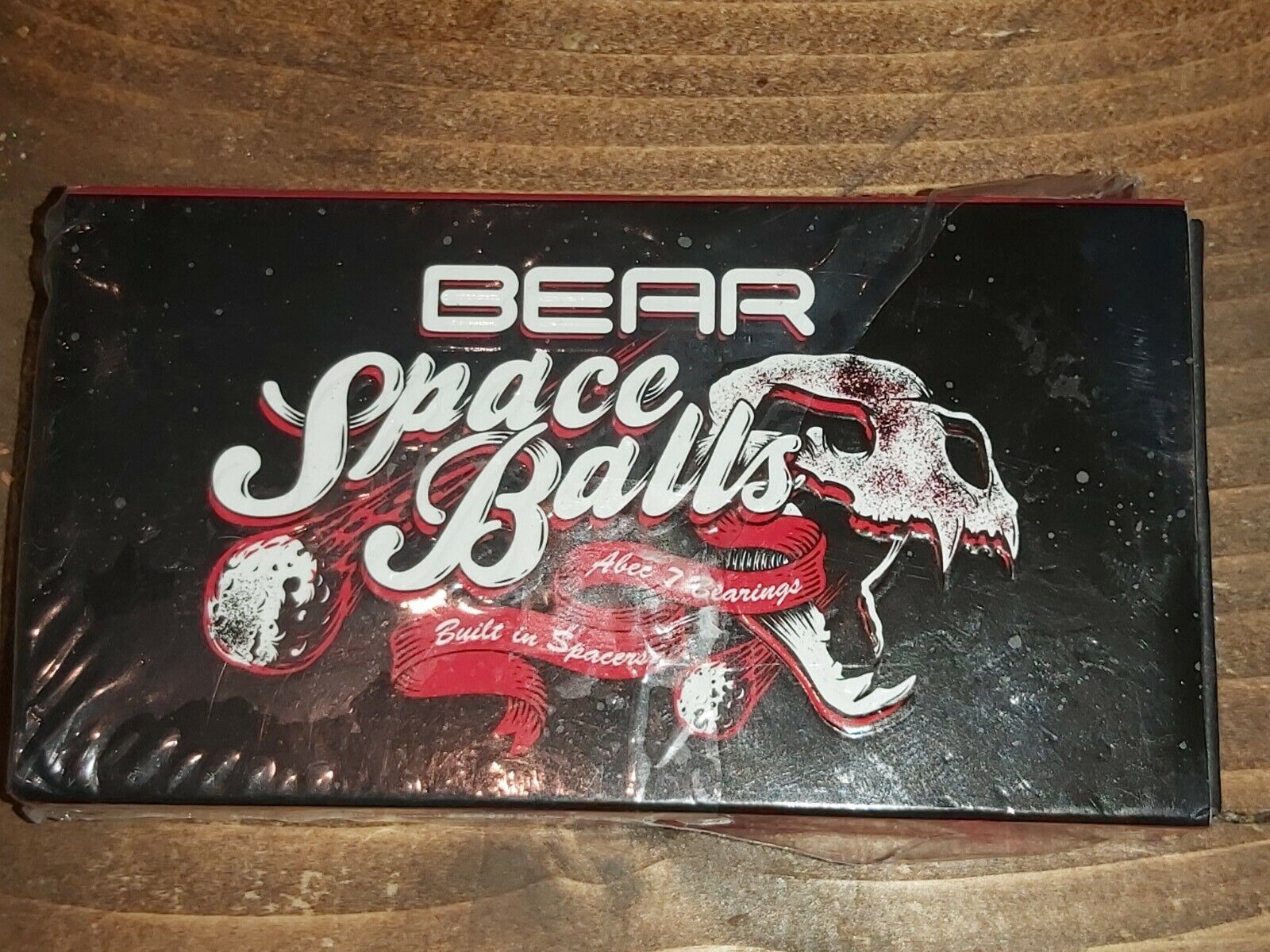Bear Trucks Space Balls 8mm ABEC 7 Silver/Red Skateboard Bearings