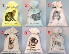 Tote Bag Cat Loss Memorial Keepsake Ash Holder Natural Linen Pouch Sympathy Gift