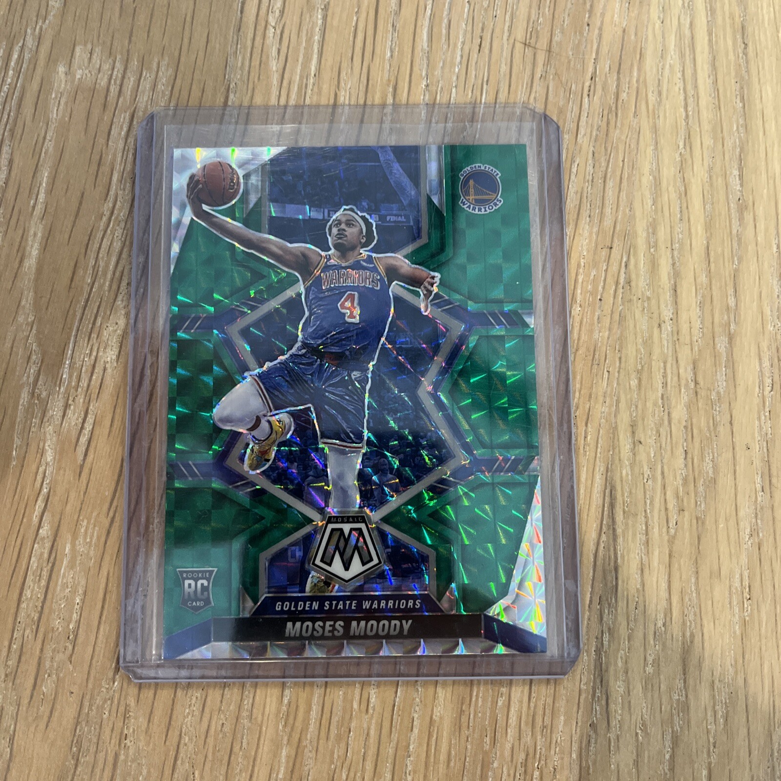 2021-22 Panini Mosaic - Rookies Green Mosaic Prizm #211 Moses Moody (RC)