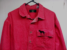 Orvis Men's 100% Cotton Long Sleeve Red Button Down Shirt USA MADE SZ LG VGC