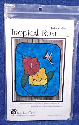 Vintage Tropical Rose w/ Hummingbird Katie Lane #212 Quilt Wall Hanging Pattern
