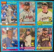 2025 Topps Heritage - LIGHT BLUE SPARKLE REFRACTORS - You Pick Complete Your Set