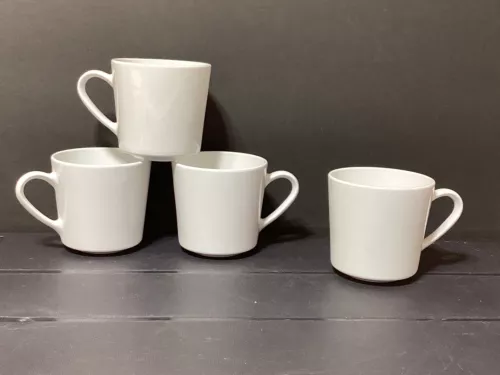 Set of 4 CORNING CORELLE CENTURA 3" White Mugs (B060-112024)