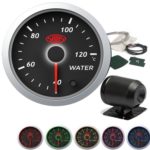 SAAS streetline Water Temp Gauge 40120 Celcius Black 52mm w/ Gauge
