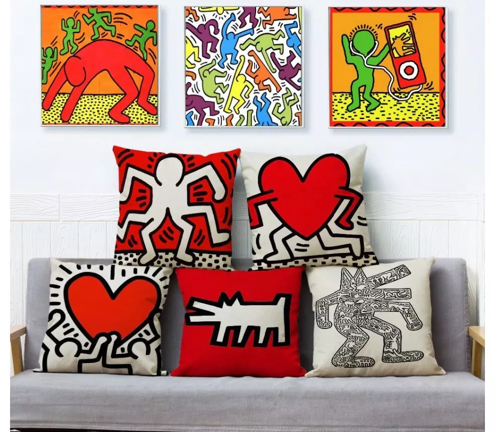 Keith haring cheap throw pillow
