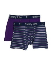 TOMMY JOHN 2pk Cotton Stretch Boxer Briefs choose size 4in inseam NEW