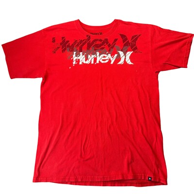 Hurley T Shirt Mens Large Red Short Sleeve Tee