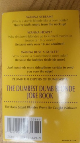 The Dumbest Dumb Blonde Joke Book by Joey West 1994 Paperback - Bild 2 von 4