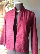 Alfred Dunner Petite Plum Long Sleeve Open Front Light Jacket Size 6 Petite