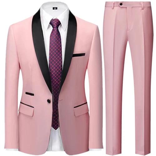 Ensemble de 3 pièces costume de mariage homme manteau pantalon gilet robe de marié blazers veste pantalon - Photo 50/52