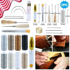29X Leather Craft Punch Tool Repair Kit Stitching Carving Working Sewing Needles